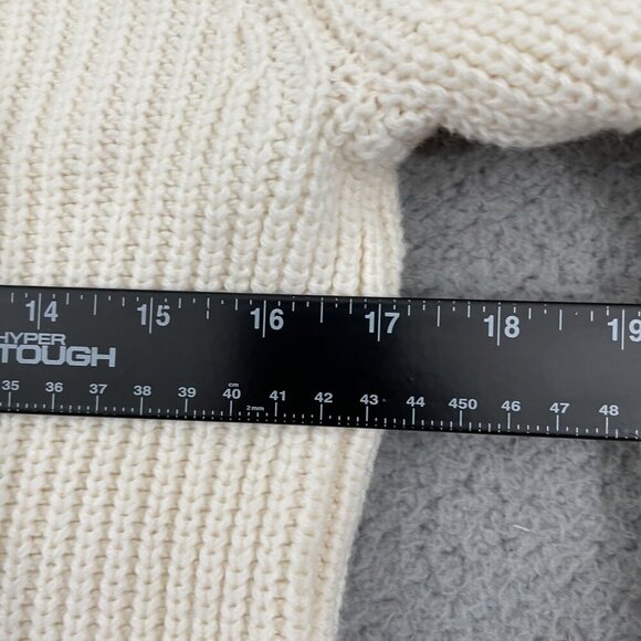 NEW LOFT Knit Sweater Women S White Crew Neck Button Shoulder - Picture 8 of 10